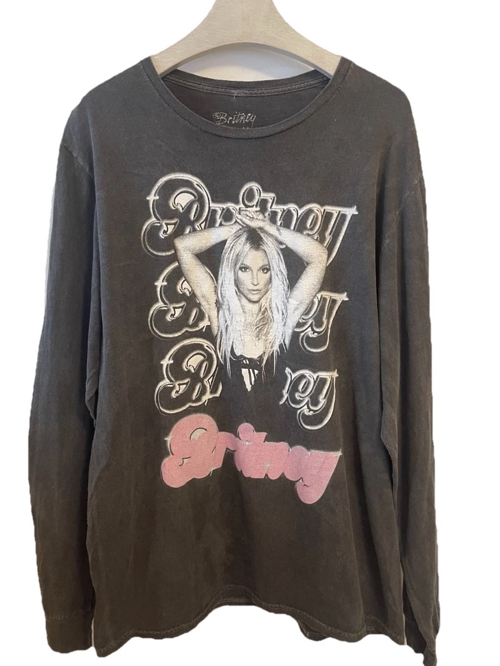 Britney Spears T-Shirt Long Sleeve Gray Medium Mens Official Merchandise